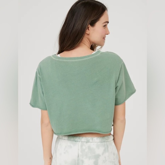 Offline by Aerie Oversized Lightweight Slouchy Green T-Shirt Size XL - Picture 4 of 9